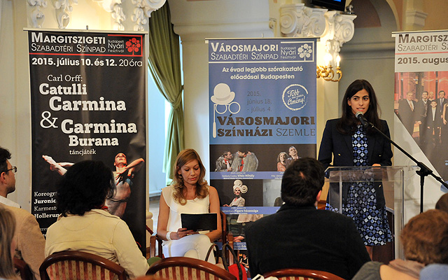 Vice Mayor Alexandra Szalay-Bobrovniczky delivered a speech at the press conference of the 2015 Budapest Summer Festival 