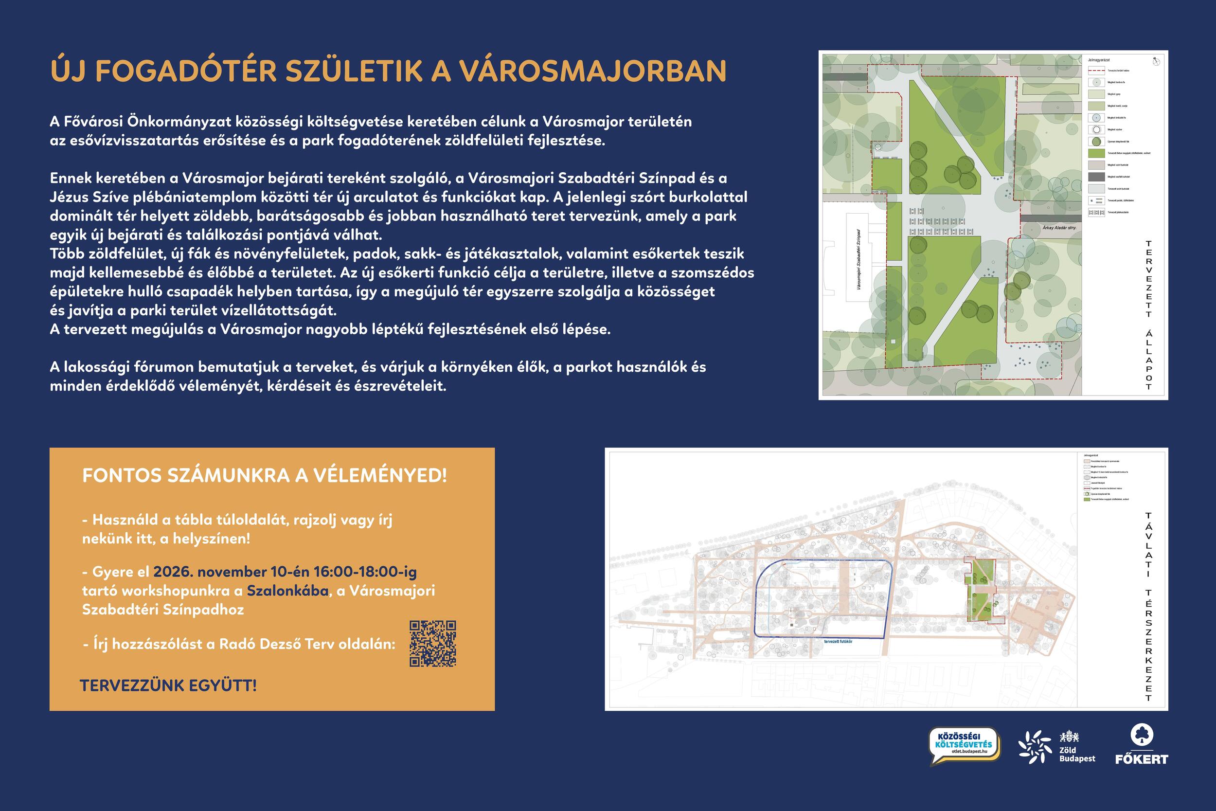 Városmajor, Fogadótér, tervek